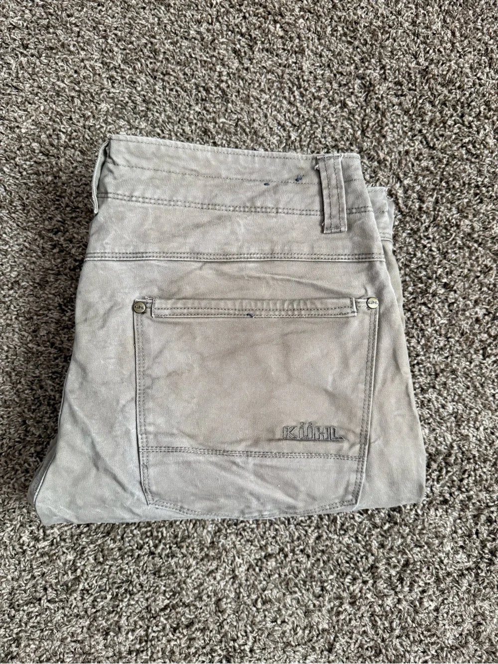 Kuhl Rydr Vintage Patina Dye Pants Tan Men’s 34x30 Outdoor Hiking Canvas Heavy